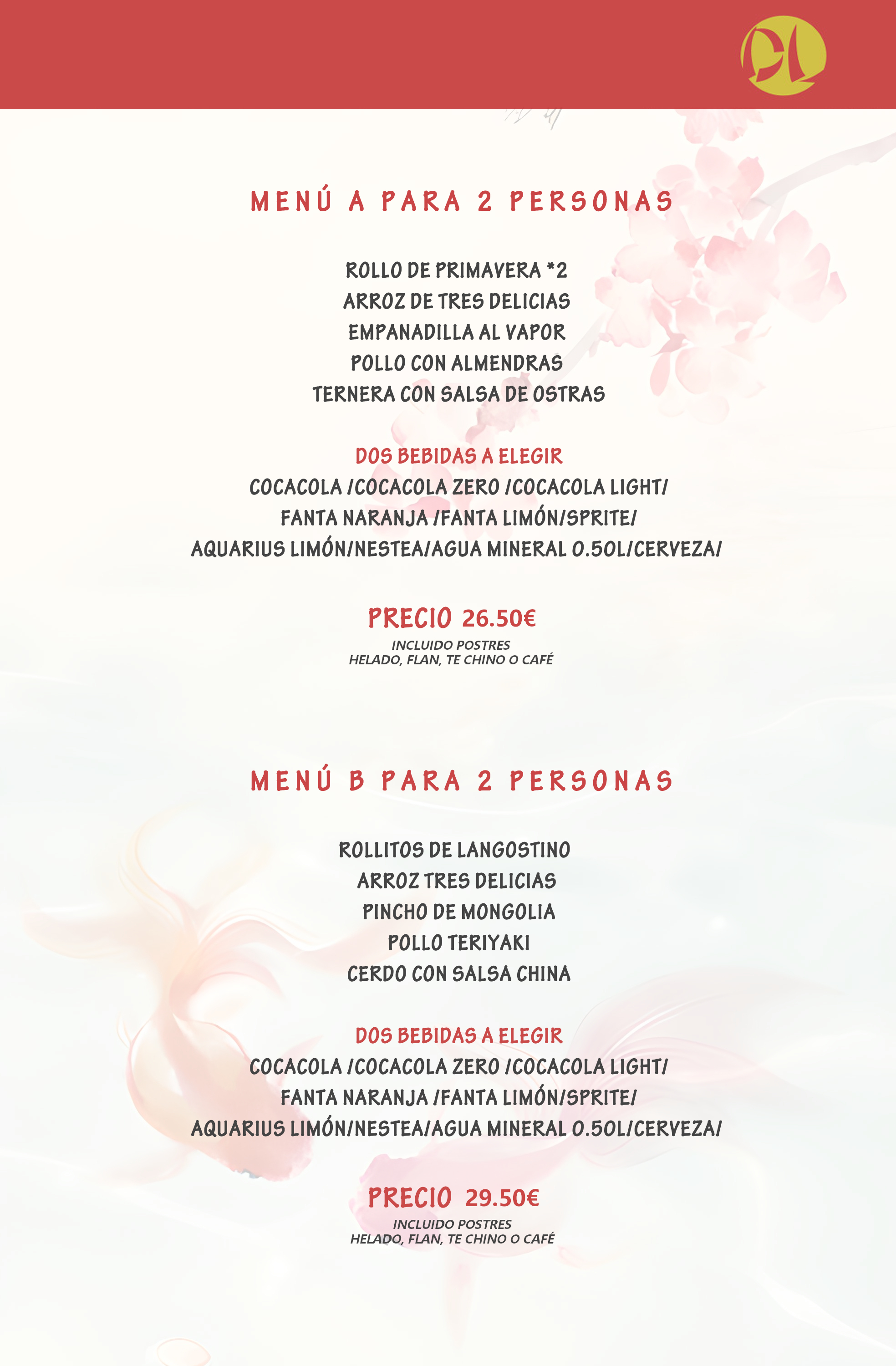 Menu para dos 1